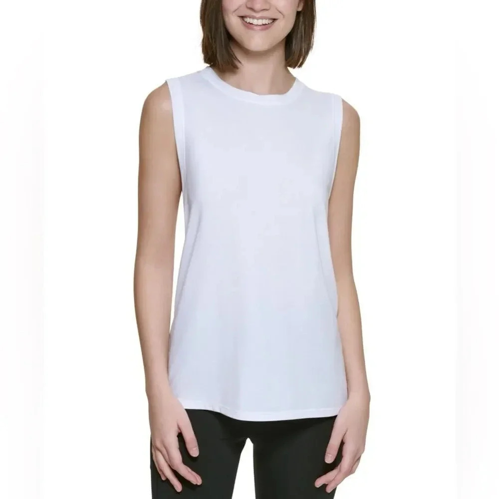 Calvin Klein Performance Womens Moisture Wicking Sleeveless Scoop Neck Tank Top